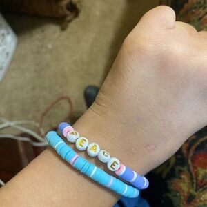 Clay bead bracelets set